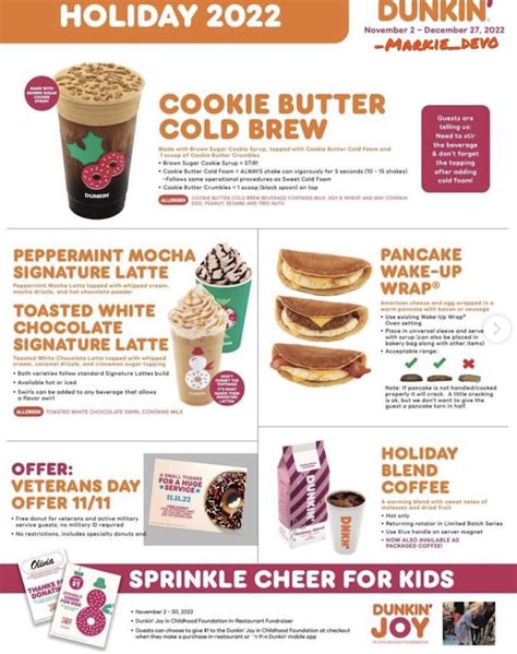 Dunkin Holiday Menu 